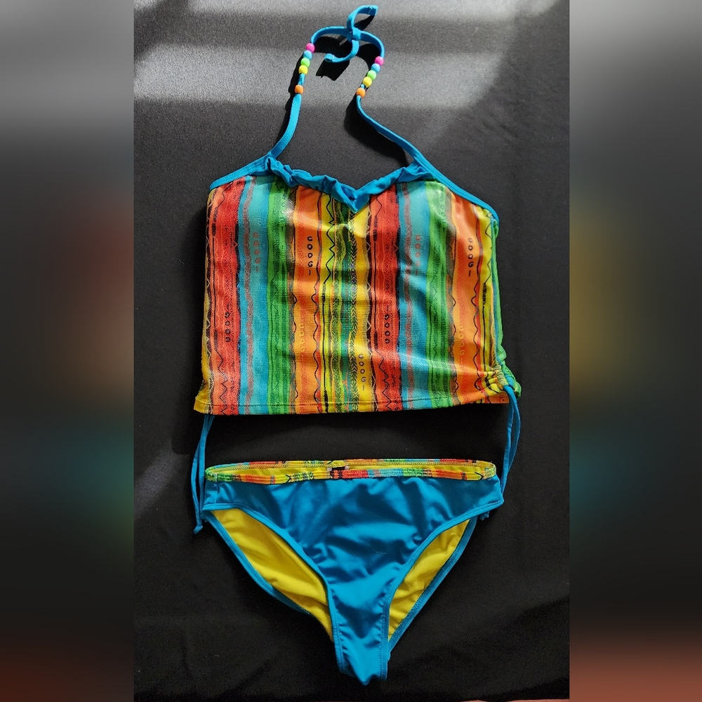 COOGI Multicolor Striped Kids Tankini